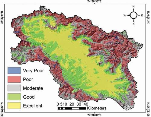 Figure 6. Groundwater potential zone map of study area