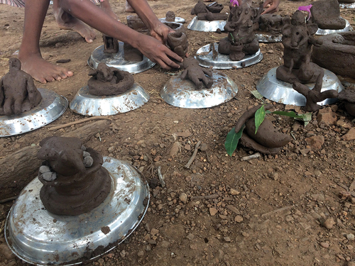 Figure 5. Student sculptures made using the soil.