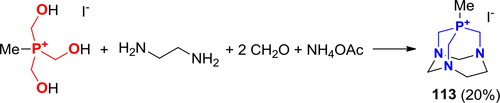Scheme 72. Synthesis of P-methyl-PTA in the presence of ethylenediamine.[Citation287]