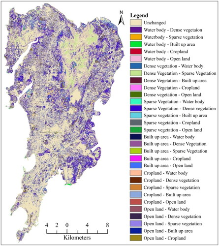 Figure 8. Visualization of spatial discrepancy of land detection between Landsat 8 and Landsat 9.