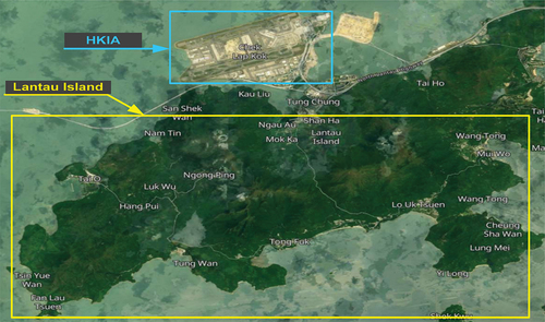 Figure 3. Hong Kong international airport and surrounding Lantau Island.