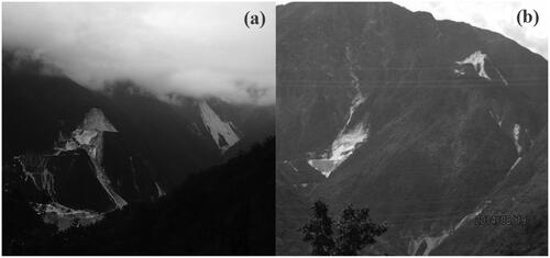 Figure 17. Photos of the mining-induced landslides in the study area.