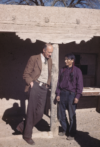 Fig. B.1. Egon Bretscher at the San Ildefonso Pueblo, New Mexico, January 1946. (Courtesy Churchill Archives Center, Cambridge University.)