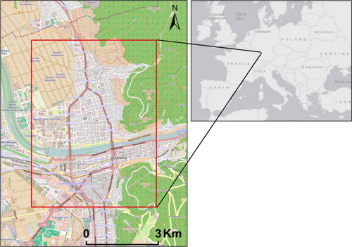Figure 2. Spatial extent of the study site, Heidelberg.