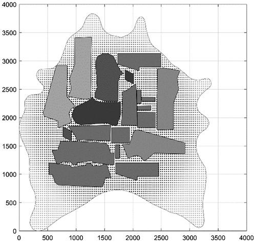 Figure 1. Placement of dataset MAO on an irregularly shaped marker.