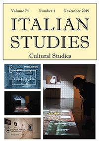 Cover image for Italian Studies, Volume 74, Issue 4, 2019