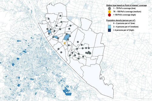 Figure 12. Locations of 38 BS stations in the upper area of Vienna.