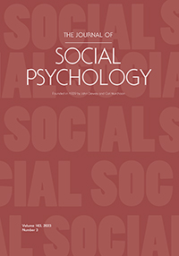 Cover image for The Journal of Social Psychology, Volume 163, Issue 3, 2023