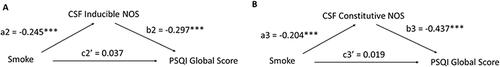 Figure 2 Effect decomposition of mediation models in the PSQI global score.