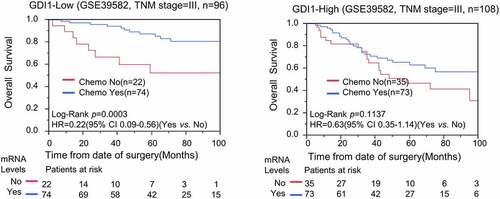 Figure 4. Stratification analysis for GDI1 expression and chemotheresistance in CRC patients