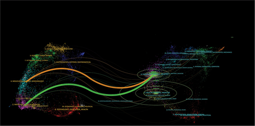 Figure 4. The dual-map overlay of journals related to mCRC immunotherapy.