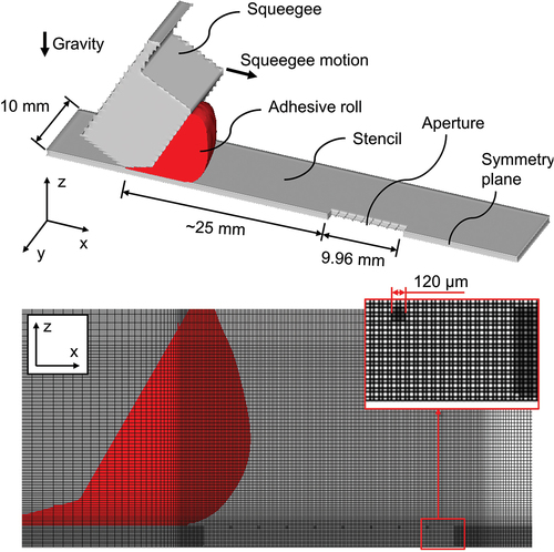 Figure 13. Model overview with relevant dimensions and mesh details.