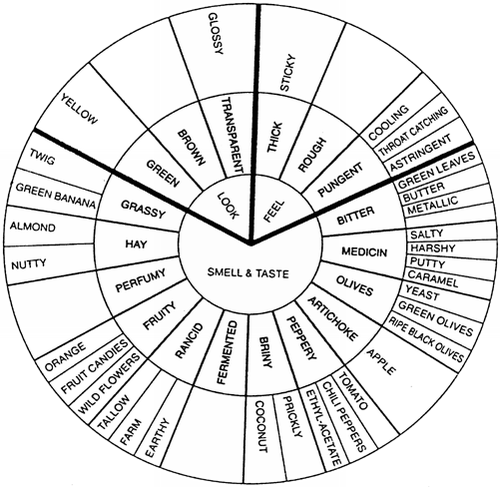 Figure 1. The sensory wheel of virgin olive oil (with permission from reference Citation[5]).