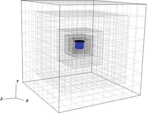 Figure 7. Calculation domain to solve the flow through a radial diffuser for the numerical validation.