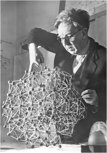 Figure 4 Bernal building his first simple liquid model in his office.