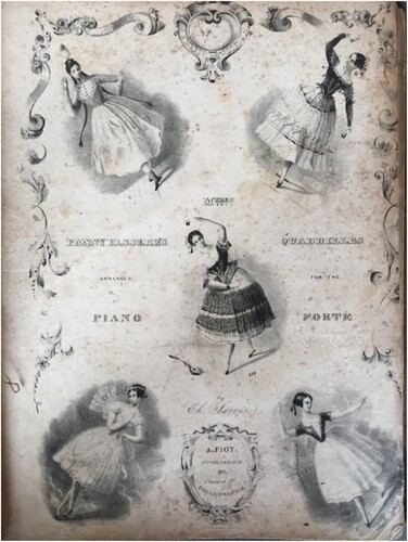 Figure 7. Costumed dancers on “Fanny Elssler’s Quadrilles.” William T. Johnson Family Papers, Box 1, Louisiana and Lower Mississippi Valley Collections, LSU Libraries, Baton Rouge, La.