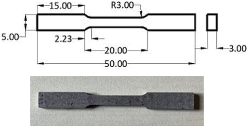 Figure 4. Schematic of tensile specimen.