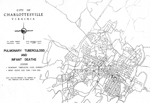 Figure 13. The medical conditions included in this map reflect racialized constructions of disease. HBA, (Atlanta, GA: HBA, Southeastern Office, May 1957). (Image in the public domain.)