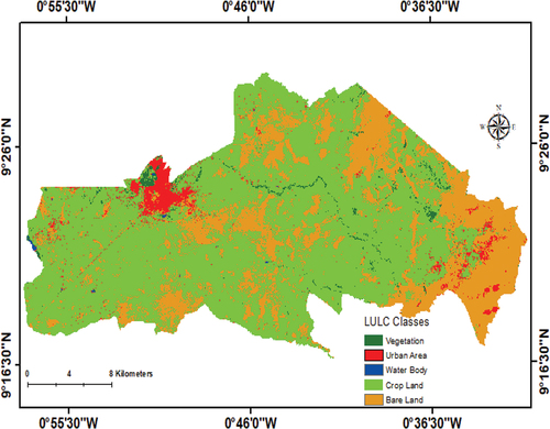Figure 3. Land use/cover of tamale metro in 2004.