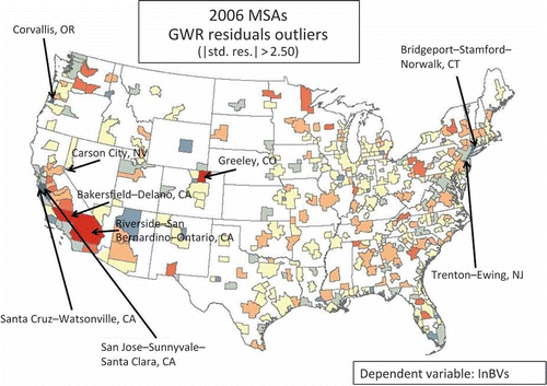 Figure 2. 2006 MSA GWR residuals.