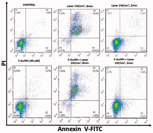 Figure 10. Flow cytometric analysis to determine the death modes of L929 cells after receiving various treatments.