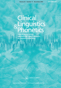 Cover image for Clinical Linguistics & Phonetics, Volume 30, Issue 11, 2016