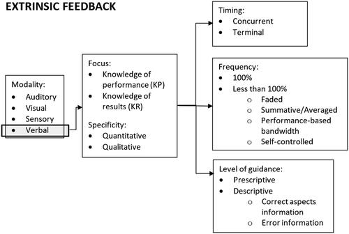 Figure 1. Visual display of different forms of extrinsic feedback.