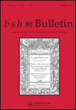 Cover image for British Journal for the History of Mathematics, Volume 29, Issue 3, 2014