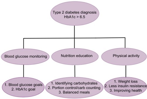 Figure 1 Flow diagram of the main topics of diabetes self-management education.