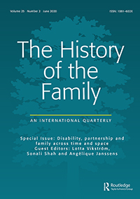 Cover image for The History of the Family, Volume 25, Issue 2, 2020