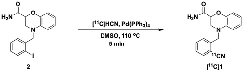 Scheme 2 One-step radiosynthesis of [11C]1.