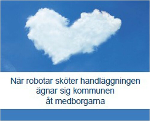Figure 1. Email signature image Trelleborg municipality, 2019. ‘When robots take care of the processing, the municipality takes care of the citizens’.