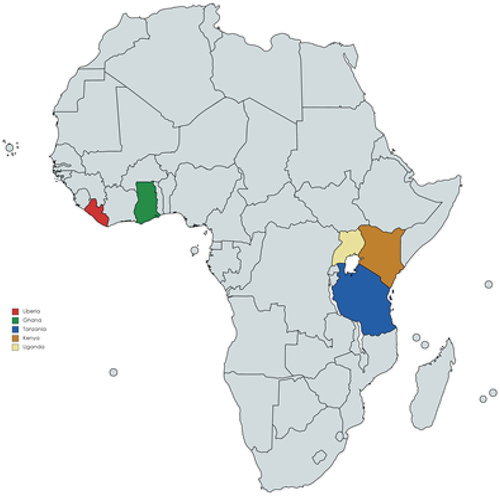Figure 1. Study countries.