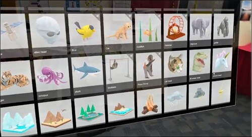 Figure 3. 3D Viewer options using HoloLens 2 in classroom.