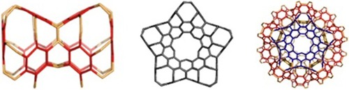 Figure 14 Oligomers of BTA_48: BTA2ecl_90 (left) and BTACy5_210 (middle) and the multitorus BTA20_780 (right).