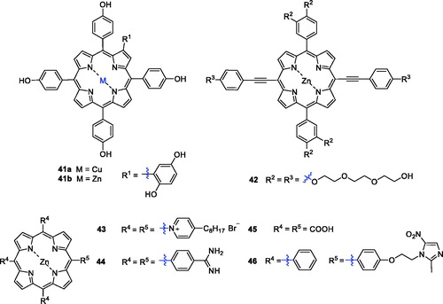 Figure 12. Porphyrin–zinc complexes 41–46.