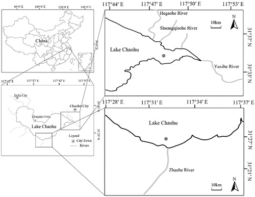 Figure 1. Schematic diagram of sampling point in Lake Chaohu, China.