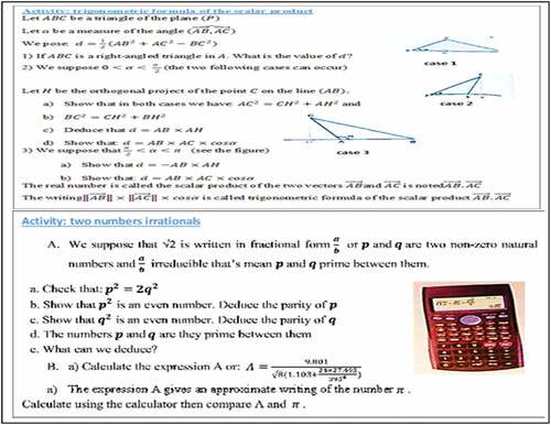 Figure 11. Translation of some exercises and problems from “Najah textbook in mathematics” for CCS students (2016) pages 25, 226.