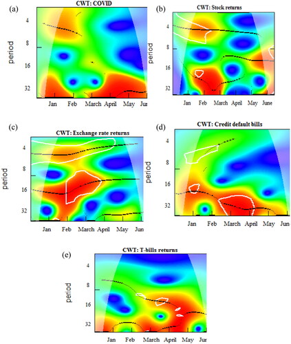 Figure 4. China: continuous wavelet transformation of variables.Source: Author's own estimations.