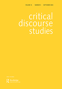 Cover image for Critical Discourse Studies, Volume 15, Issue 4, 2018