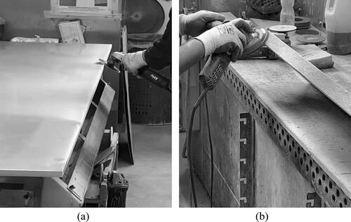 Figure 2. Aspirated benches in facility B (panel a) and facility D (panel b).