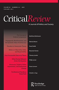 Cover image for Critical Review, Volume 30, Issue 3-4, 2018
