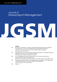 Cover image for Journal of Global Sport Management, Volume 2, Issue 3, 2017