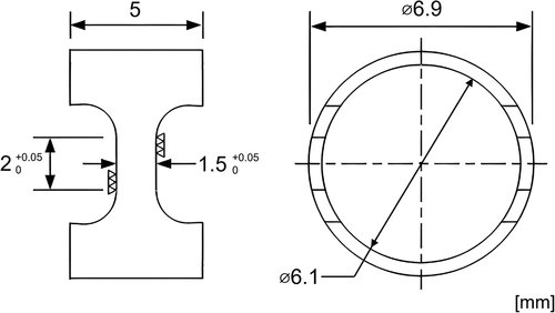 Figure 2. Schematic drawing of the ring creep test specimen.