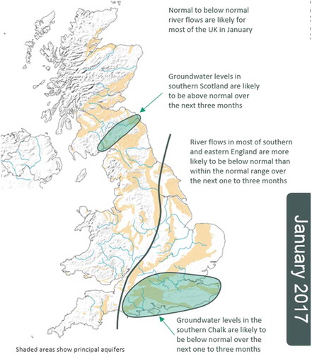 Figure 9. Example of a Hydrological Outlook UK summary map.