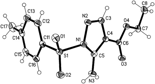 Figure 1. ORTEP Diagram of compound 3.