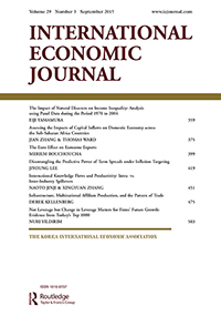 Cover image for International Economic Journal, Volume 29, Issue 3, 2015