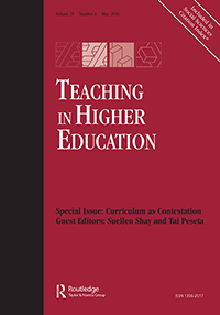 Cover image for Teaching in Higher Education, Volume 21, Issue 4, 2016