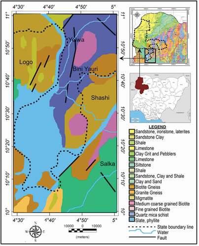 Figure 1. Geological map of southern Kebbi