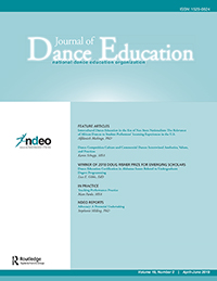 Cover image for Journal of Dance Education, Volume 19, Issue 2, 2019